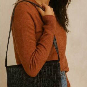 Elegant‎ Black Crocodile-Embossed Women's Bag